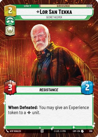 Lor San Tekka - Secret Keeper (359) (Hyperspace) (359) [Legends of the Force] - Fantasy Flight Games - Card Brawlers | Quebec | Canada |