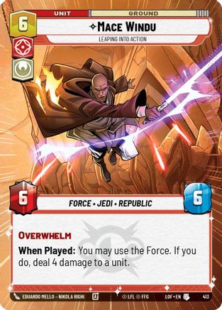 Mace Windu - Leaping into Action (413) (Hyperspace) (413) [Legends of the Force] - Fantasy Flight Games - Card Brawlers | Quebec | Canada |