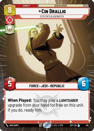 Cin Drallig - Esteemed Blademaster (414) (Hyperspace) (414) [Legends of the Force] - Fantasy Flight Games - Card Brawlers | Quebec | Canada |