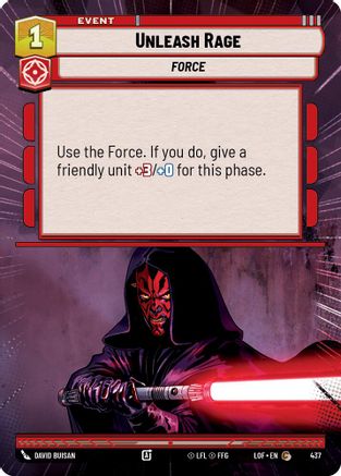 Unleash Rage (437) (Hyperspace) (437) [Legends of the Force] - Fantasy Flight Games - Card Brawlers | Quebec | Canada |