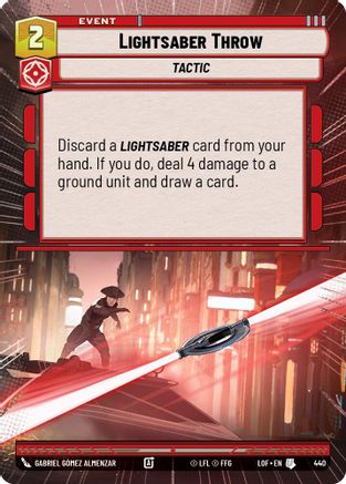 Lightsaber Throw (440) (Hyperspace) (440) [Legends of the Force] - Fantasy Flight Games - Card Brawlers | Quebec | Canada |