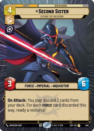 Second Sister - Seeking the Holocron (448) (Hyperspace) (448) [Legends of the Force] - Fantasy Flight Games - Card Brawlers | Quebec | Canada |