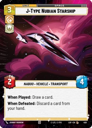 J-Type Nubian Starship (458) (Hyperspace) (458) [Legends of the Force] - Fantasy Flight Games - Card Brawlers | Quebec | Canada |