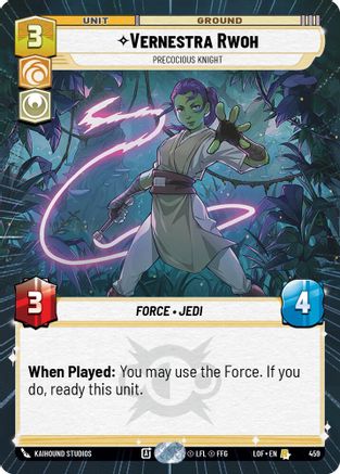 Vernestra Rwoh - Precocious Knight (459) (Hyperspace) (459) [Legends of the Force] - Fantasy Flight Games - Card Brawlers | Quebec | Canada |