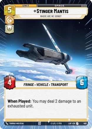 Stinger Mantis - Where Are We Going? (462) (Hyperspace) (462) [Legends of the Force] - Fantasy Flight Games - Card Brawlers | Quebec | Canada |