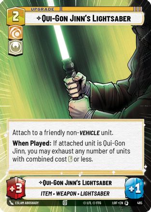 Qui-Gon Jinn's Lightsaber (465) (Hyperspace) (465) [Legends of the Force] - Fantasy Flight Games - Card Brawlers | Quebec | Canada |