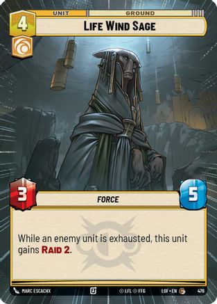 Life Wind Sage (476) (Hyperspace) (476) [Legends of the Force] - Fantasy Flight Games - Card Brawlers | Quebec | Canada |