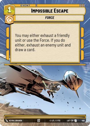Impossible Escape (482) (Hyperspace) (482) [Legends of the Force] - Fantasy Flight Games - Card Brawlers | Quebec | Canada |