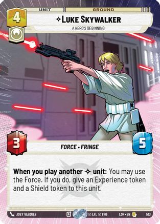 Luke Skywalker - A Hero's Beginning (513) (Hyperspace) (513) [Legends of the Force] - Fantasy Flight Games - Card Brawlers | Quebec | Canada |