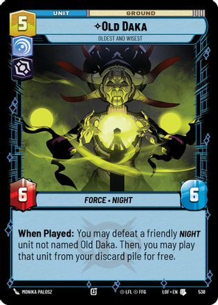 Old Daka - Oldest and Wisest (538) (Foil) (538) [Legends of the Force] - Fantasy Flight Games - Card Brawlers | Quebec | Canada |