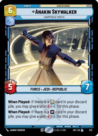 Anakin Skywalker - Champion of Mortis (572) (Foil) (572) [Legends of the Force] - Fantasy Flight Games - Card Brawlers | Quebec | Canada |