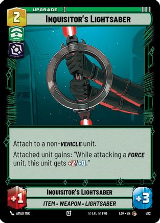 Inquisitor's Lightsaber (592) (Foil) (592) [Legends of the Force] - Fantasy Flight Games - Card Brawlers | Quebec | Canada |