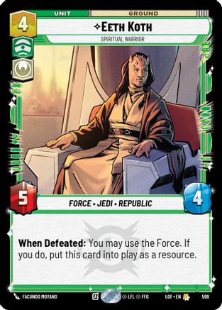 Eeth Koth - Spiritual Warrior (599) (Foil) (599) [Legends of the Force] - Fantasy Flight Games - Card Brawlers | Quebec | Canada |