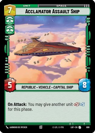 Acclamator Assault Ship (608) (Foil) (608) [Legends of the Force] - Fantasy Flight Games - Card Brawlers | Quebec | Canada |