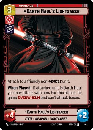 Darth Maul's Lightsaber (642) (Foil) (642) [Legends of the Force] - Fantasy Flight Games - Card Brawlers | Quebec | Canada |