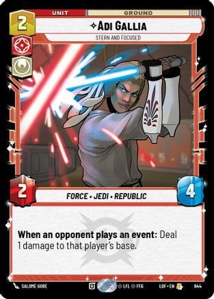 Adi Gallia - Stern and Focused (644) (Foil) (644) [Legends of the Force] - Fantasy Flight Games - Card Brawlers | Quebec | Canada |