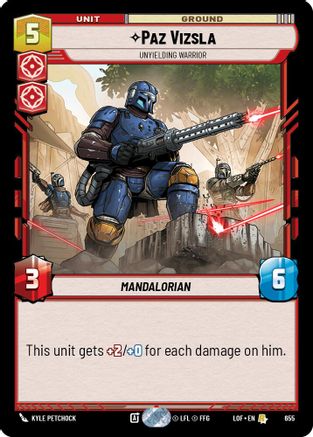 Paz Vizsla - Unyielding Warrior (655) (Foil) (655) [Legends of the Force] - Fantasy Flight Games - Card Brawlers | Quebec | Canada |