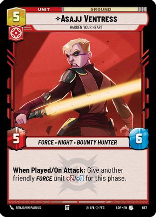 Asajj Ventress - Harden Your Heart (667) (Foil) (667) [Legends of the Force] - Fantasy Flight Games - Card Brawlers | Quebec | Canada |