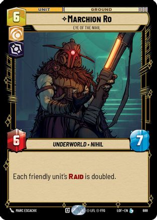 Marchion Ro - Eye of the Nihil (688) (Foil) (688) [Legends of the Force] - Fantasy Flight Games - Card Brawlers | Quebec | Canada |