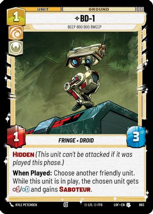 BD-1 - Beep Boo Boo Bweep (693) (Foil) (693) [Legends of the Force] - Fantasy Flight Games - Card Brawlers | Quebec | Canada |