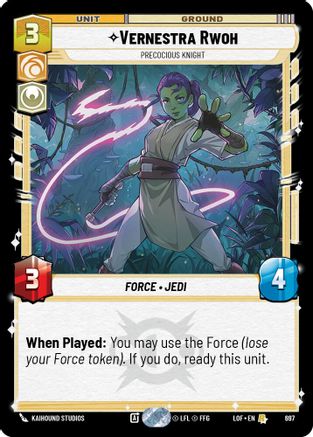 Vernestra Rwoh - Precocious Knight (697) (Foil) (697) [Legends of the Force] - Fantasy Flight Games - Card Brawlers | Quebec | Canada |