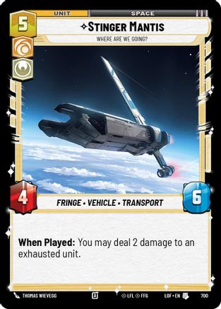 Stinger Mantis - Where Are We Going? (700) (Foil) (700) [Legends of the Force] - Fantasy Flight Games - Card Brawlers | Quebec | Canada |