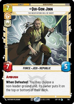Qui-Gon Jinn - The Negotiations Will Be Short (702) (Foil) (702) [Legends of the Force] - Fantasy Flight Games - Card Brawlers | Quebec | Canada |