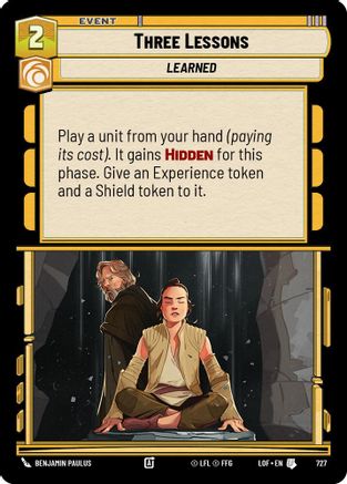 Three Lessons (727) (Foil) (727) [Legends of the Force] - Fantasy Flight Games - Card Brawlers | Quebec | Canada |