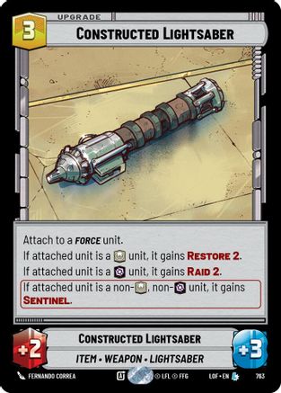 Constructed Lightsaber (763) (Foil) (763) [Legends of the Force] - Fantasy Flight Games - Card Brawlers | Quebec | Canada |