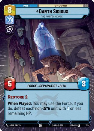 Darth Sidious - The Phantom Menace (779) (Hyperspace Foil) (779) [Legends of the Force] - Fantasy Flight Games - Card Brawlers | Quebec | Canada |