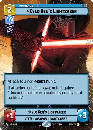 Kylo Ren's Lightsaber (780) (Hyperspace Foil) (780) [Legends of the Force] - Fantasy Flight Games - Card Brawlers | Quebec | Canada |