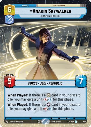 Anakin Skywalker - Champion of Mortis (810) (Hyperspace Foil) (810) [Legends of the Force] - Fantasy Flight Games - Card Brawlers | Quebec | Canada |