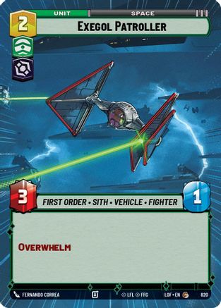 Exegol Patroller (820) (Hyperspace Foil) (820) [Legends of the Force] - Fantasy Flight Games - Card Brawlers | Quebec | Canada |