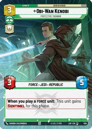 Obi-Wan Kenobi - Protective Padawan (836) (Hyperspace Foil) (836) [Legends of the Force] - Fantasy Flight Games - Card Brawlers | Quebec | Canada |