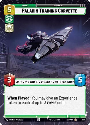 Paladin Training Corvette (839) (Hyperspace Foil) (839) [Legends of the Force] - Fantasy Flight Games - Card Brawlers | Quebec | Canada |