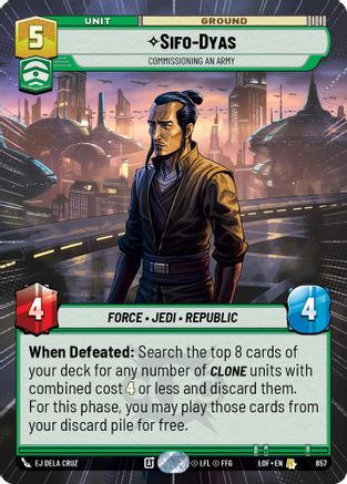 Sifo-Dyas - Commissioning An Army (857) (Hyperspace Foil) (857) [Legends of the Force] - Fantasy Flight Games - Card Brawlers | Quebec | Canada |