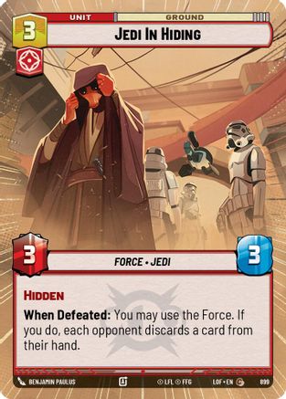 Jedi In Hiding (899) (Hyperspace Foil) (899) [Legends of the Force] - Fantasy Flight Games - Card Brawlers | Quebec | Canada |