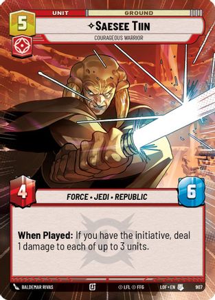 Saesee Tiin - Courageous Warrior (907) (Hyperspace Foil) (907) [Legends of the Force] - Fantasy Flight Games - Card Brawlers | Quebec | Canada |