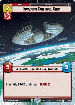 Invasion Control Ship (909) (Hyperspace Foil) (909) [Legends of the Force] - Fantasy Flight Games - Card Brawlers | Quebec | Canada |