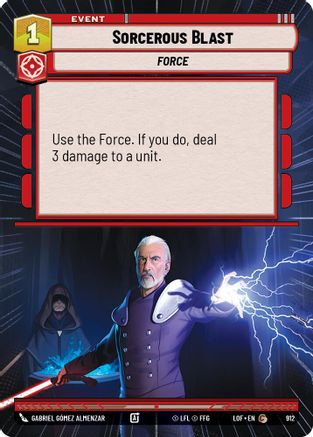 Sorcerous Blast (912) (Hyperspace Foil) (912) [Legends of the Force] - Fantasy Flight Games - Card Brawlers | Quebec | Canada |