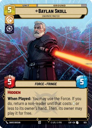 Baylan Skoll - Enigmatic Master (925) (Hyperspace Foil) (925) [Legends of the Force] - Fantasy Flight Games - Card Brawlers | Quebec | Canada |
