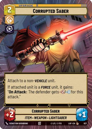 Corrupted Saber (927) (Hyperspace Foil) (927) [Legends of the Force] - Fantasy Flight Games - Card Brawlers | Quebec | Canada |