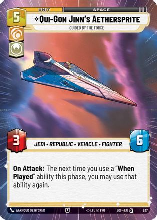 Qui-Gon Jinn's Aethersprite - Guided by the Force (937) (Hyperspace Foil) (937) [Legends of the Force] - Fantasy Flight Games - Card Brawlers | Quebec | Canada |