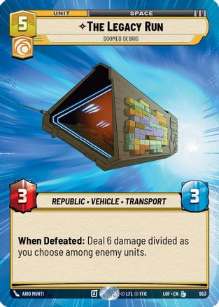 The Legacy Run - Doomed Debris (953) (Hyperspace Foil) (953) [Legends of the Force] - Fantasy Flight Games - Card Brawlers | Quebec | Canada |