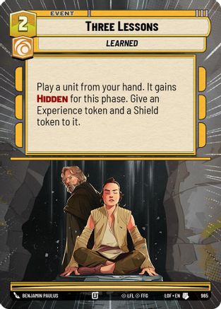 Three Lessons (965) (Hyperspace Foil) (965) [Legends of the Force] - Fantasy Flight Games - Card Brawlers | Quebec | Canada |