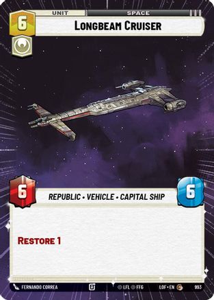 Longbeam Cruiser (993) (Hyperspace Foil) (993) [Legends of the Force] - Fantasy Flight Games - Card Brawlers | Quebec | Canada |