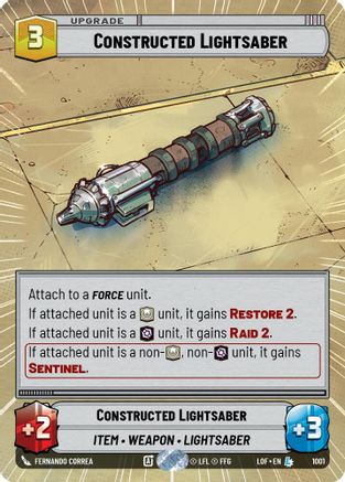 Constructed Lightsaber (1001) (Hyperspace Foil) (1001) [Legends of the Force] - Fantasy Flight Games - Card Brawlers | Quebec | Canada |