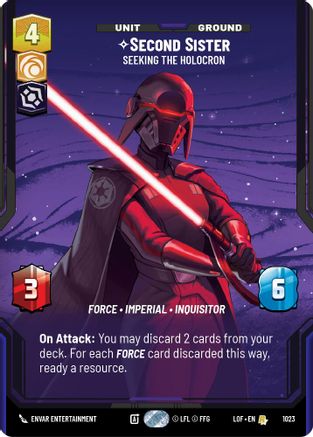 Second Sister - Seeking the Holocron (1023) (Prestige) (1023) [Legends of the Force] - Fantasy Flight Games - Card Brawlers | Quebec | Canada |
