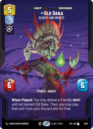 Old Daka - Oldest and Wisest (1026) (Prestige) (1026) [Legends of the Force] - Fantasy Flight Games - Card Brawlers | Quebec | Canada |