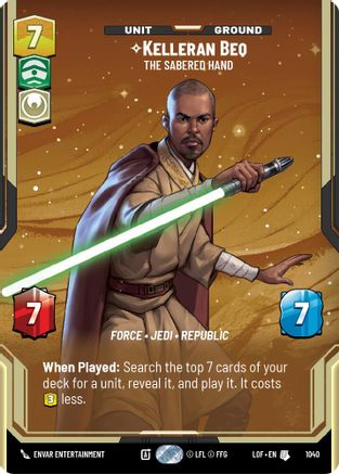 Kelleran Beq - The Sabered Hand (1040) (Prestige) (1040) [Legends of the Force] - Fantasy Flight Games - Card Brawlers | Quebec | Canada |